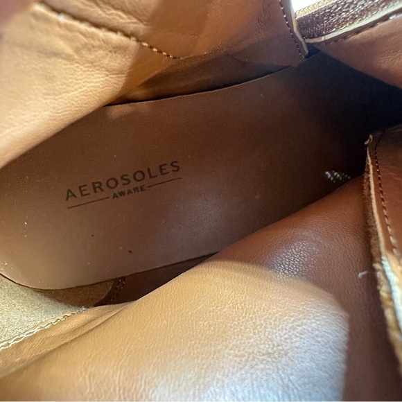 New Aerosoles Arezzo Faux Brown Suede Biker Bootie with Buckles #723 - Picture 12 of 13